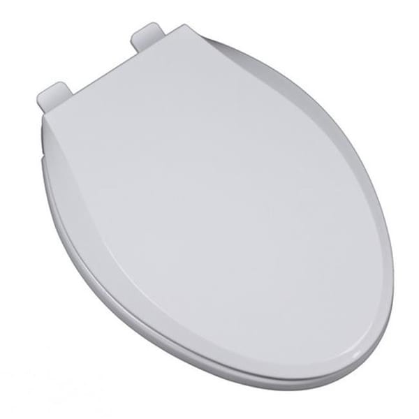 Plumbing Technologies Plumbing Technologies 2F1E10-00 Heavy Duty Commercial Weight Slow Close Premium Plastic Elongated Toilet Seat; White 2F1E10-00 - main